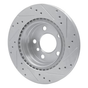 BMW 220i Brake Rotor (1) - Rear Left - R1 Concepts - Drilled & Slotted - Silver - `06-`21